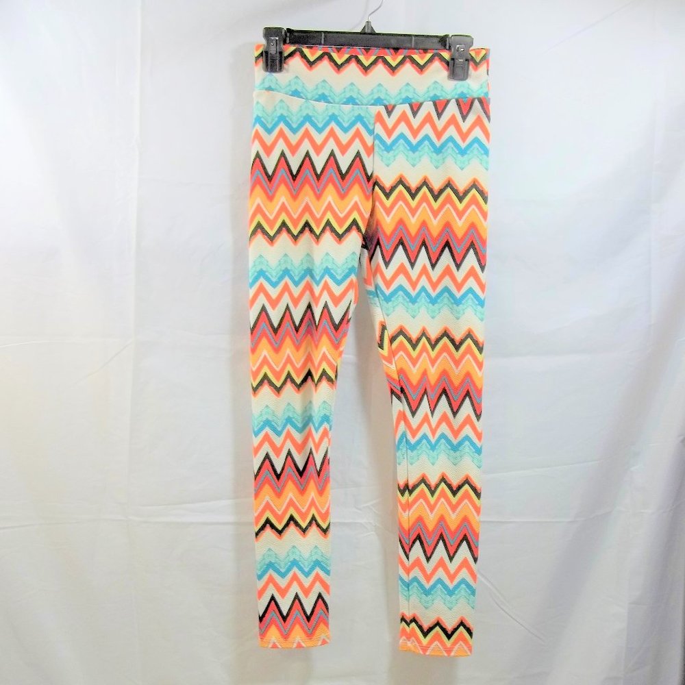 DGNY Womens Leggings Pants Size Medium Tribal Aztec Stretch Casual Multi Color
